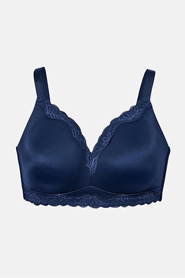 Women Lace Non Padded Unlined Bra, Navy