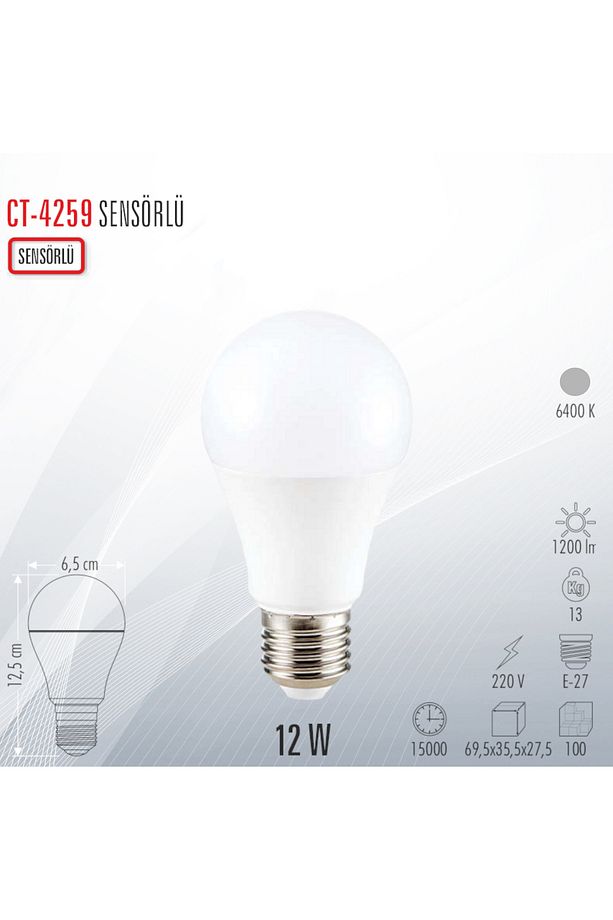 Ct-4259 Sensörlü Led Ampul 2£'^li Set - 1