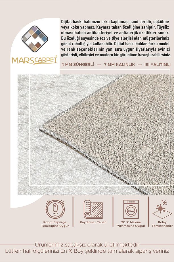 Yıkanabilir Kaymaz Taban Hoşgeldiniz Kapı Önü Paspas 70x45 - 2