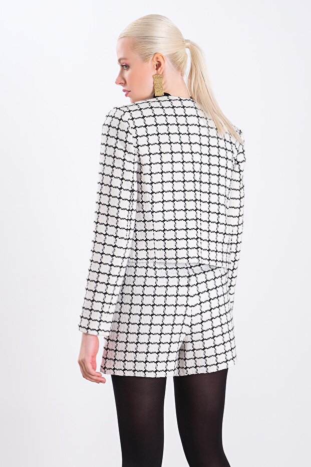 Dokulu Mini Şort - 5