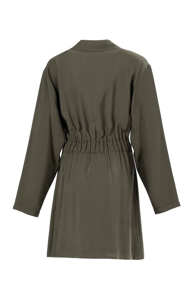 Beli Lastikli Kuşaklı Elbise - 3