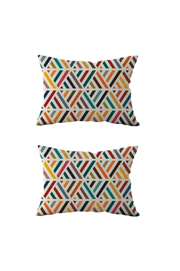 2-Piece Ds111 - Double-Sided Rectangular Throw Pillow Cover - 1