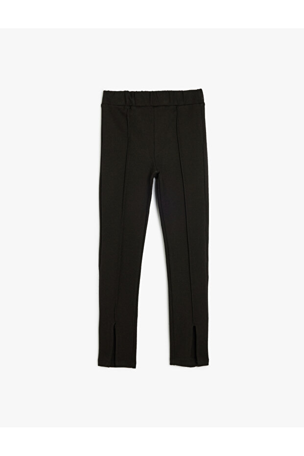 Basic Leggings Waist Elastic Stitching Detail