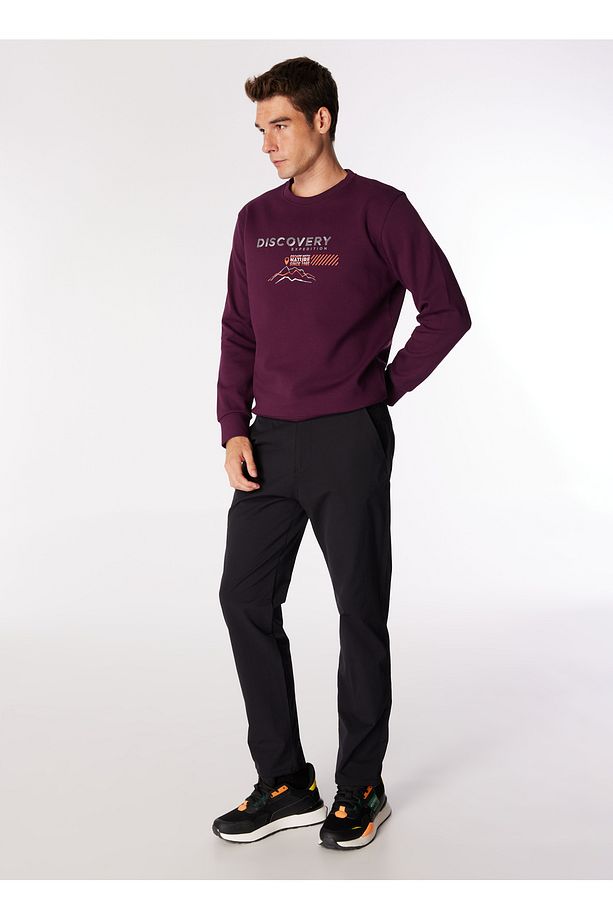 Mürdüm Erkek Bisiklet Yaka Relaxed Fit Baskılı Sweatshirt D4WM-SWT3220 - 2