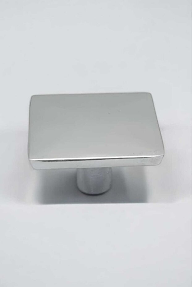 Square Metal Button Chrome Kitchen, Hallway, Cabinet, Drawer Handle