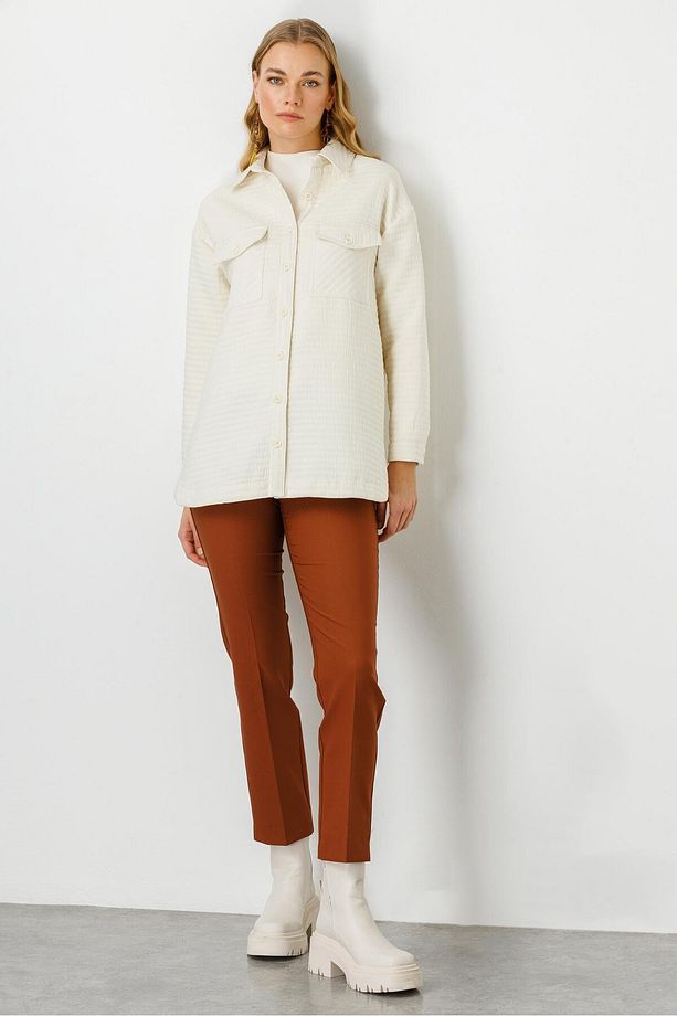 Modailgi Oversize Kapitone Tunik Krem - 3