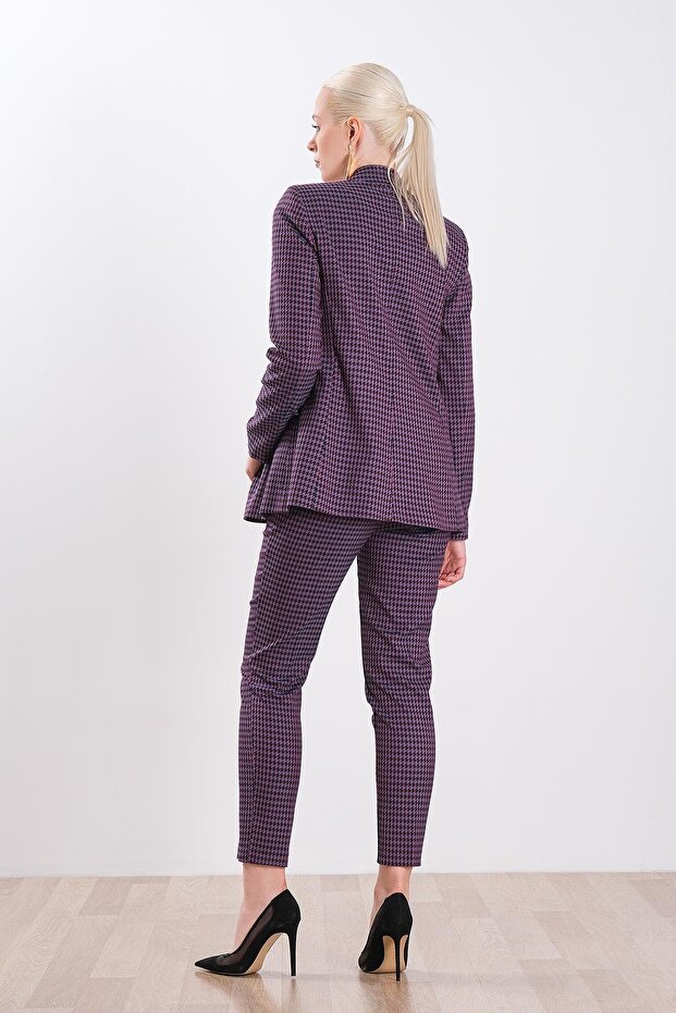 Desenli Dar Paçalı Pantolon - 4