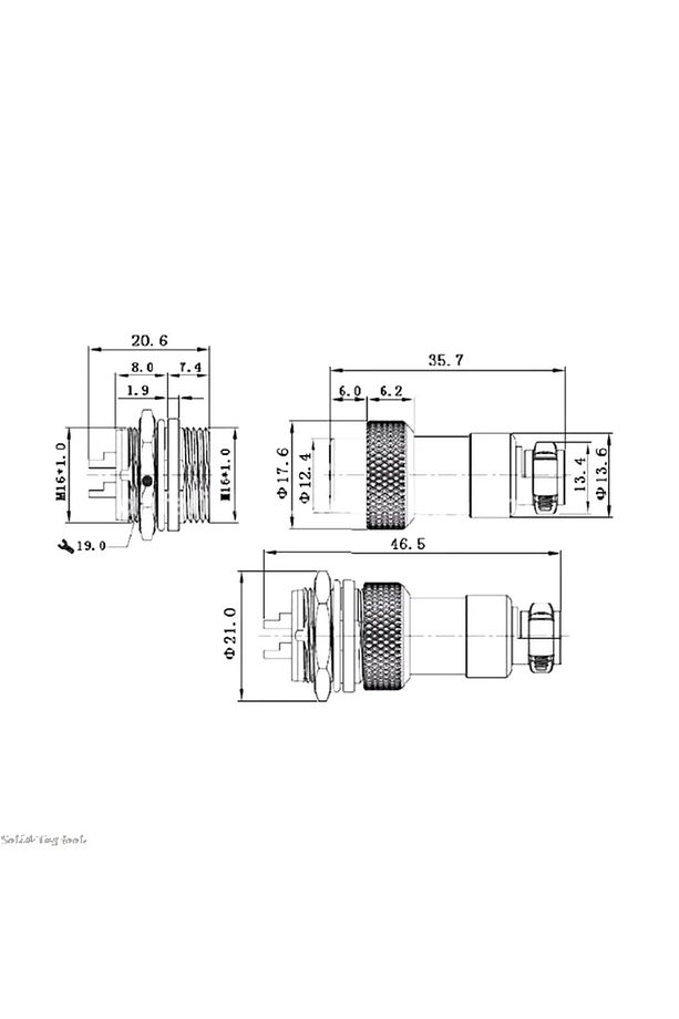 MR-261N 2 PİNLİ GX16 SU GEÇİRMEZ MAYK KONNEKTÖR MİKE FİŞ 2P - 4