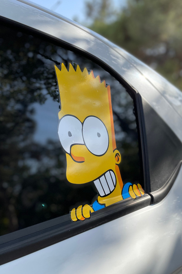 Simpsons for Car Glass Sticker Sticker for Left Rear Window (1 Piece) (B)