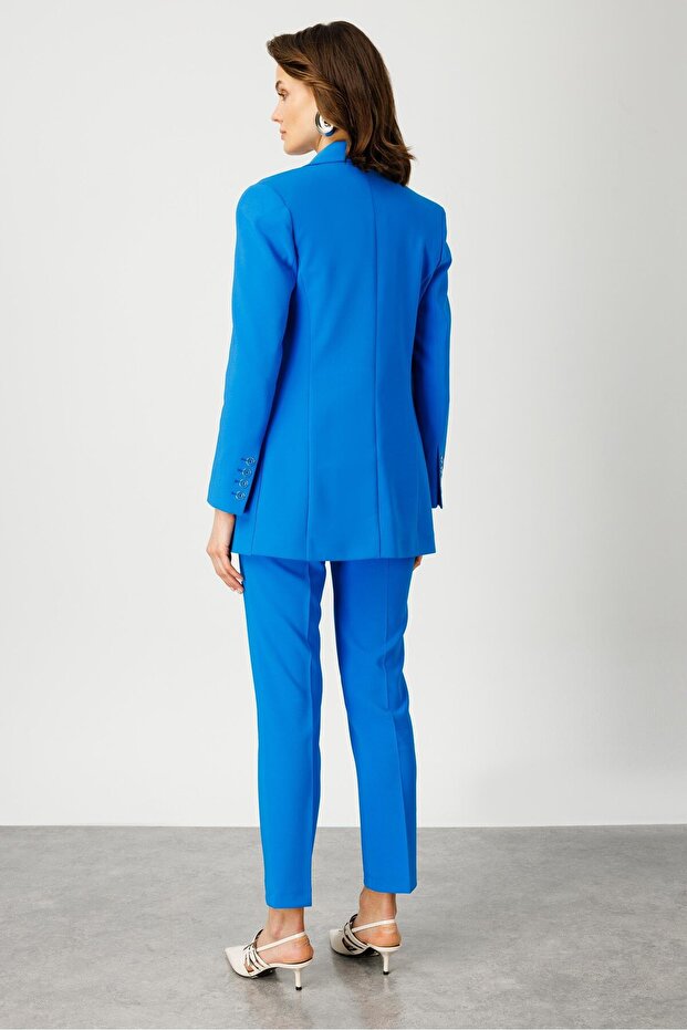 Modailgi Half Lined Button Detailed Jacket Blue - 8