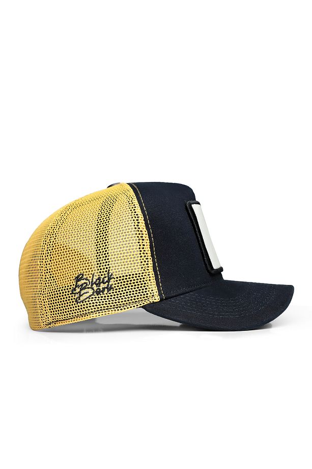V1 Panter Logolu Lacivert-sarı Trucker Şapka - 2