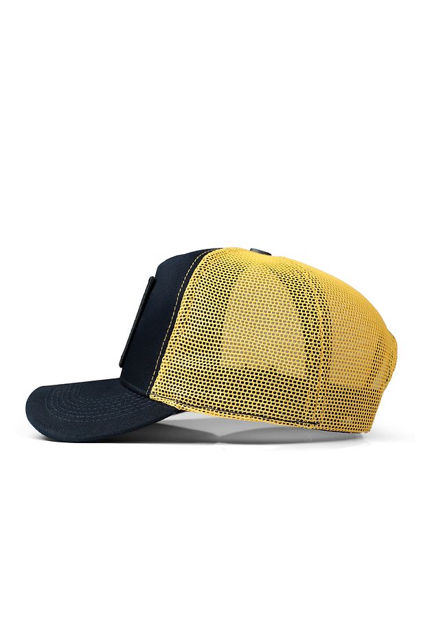 V1 Panter Logolu Lacivert-sarı Trucker Şapka - 4