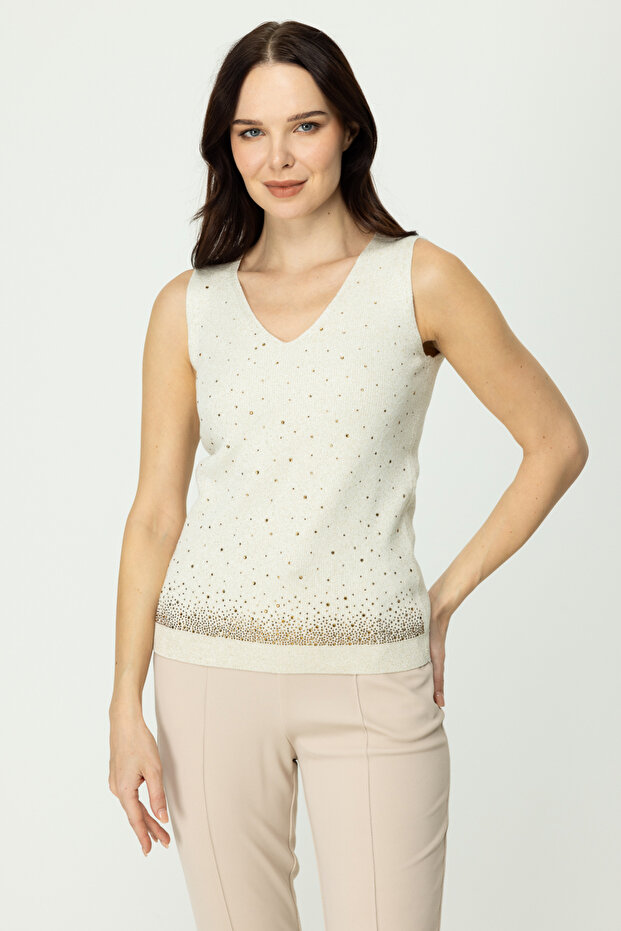 V Yaka Simli Süveter - 1