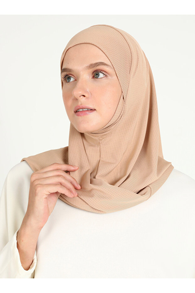 Chenille Porous Fabric Scarfs Hijab - Light Mink - (St027) , (Id 7802710)