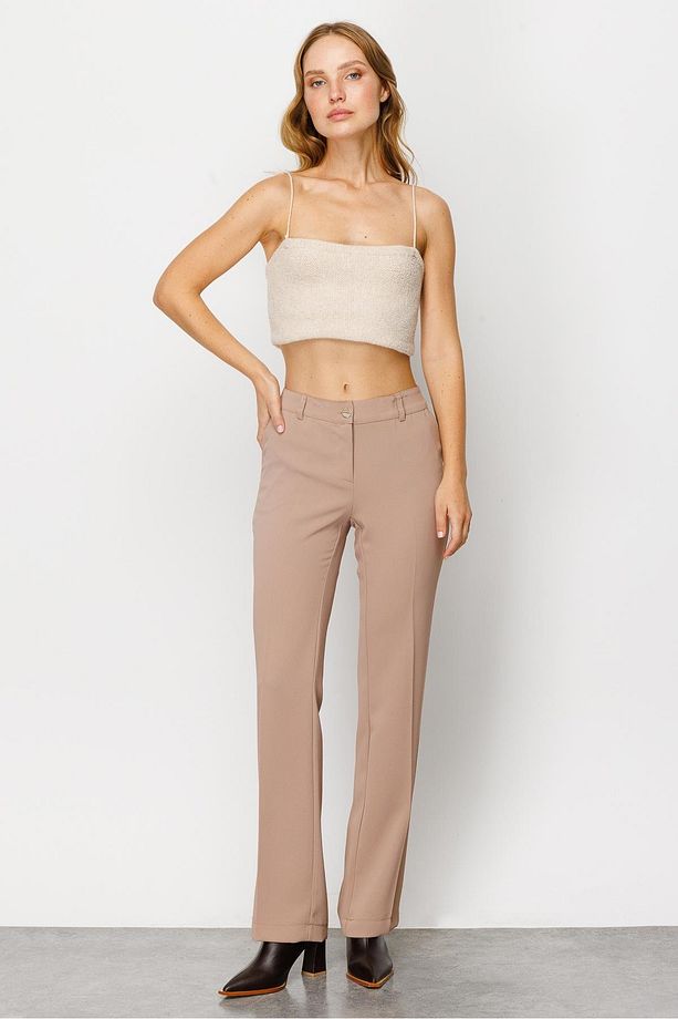 Modailgi Yan Cep Nervürlü Takım Pantolon Camel - 4