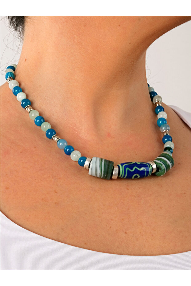 Mavi Etnik Kolye - 1