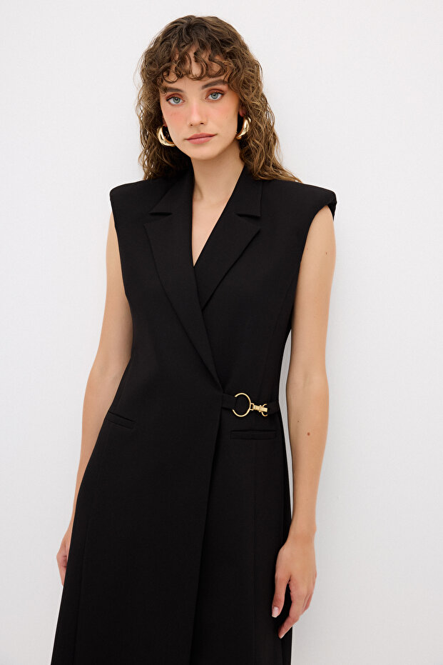 V Yaka Ceket Elbise - 5