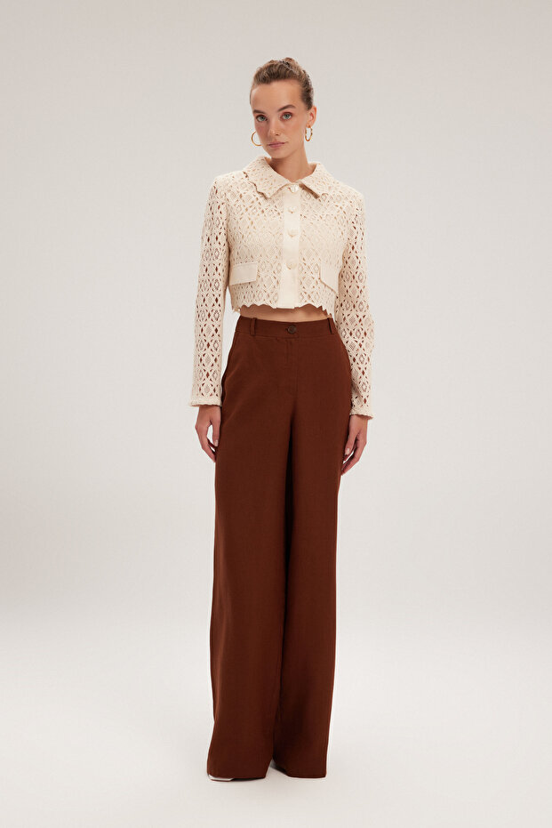 Dantelli Crop Ceket - 4