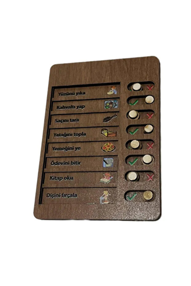 Wooden Children's Daily Routine Checklist