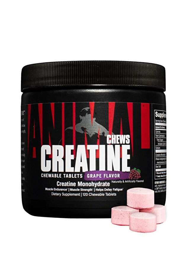 Animal Creatine, Grape, 120 Chewable Tablets
