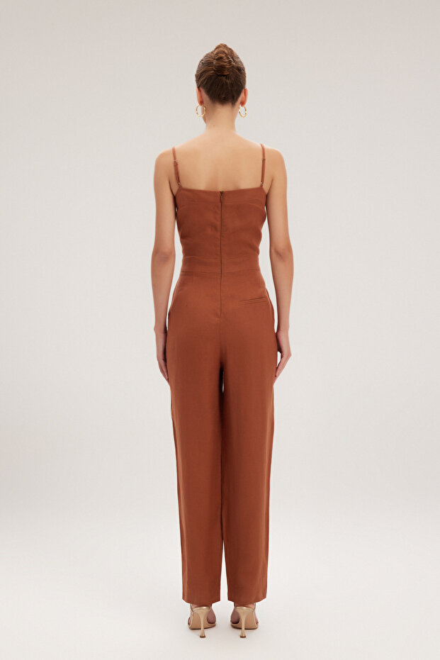 Askılı Keten Tulum - 6