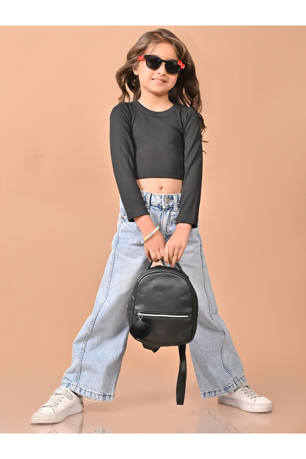 Solid Rib Crop Top - 1