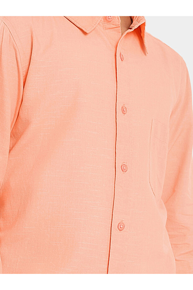 قميص كاجوال سادة مع أزرار - 2