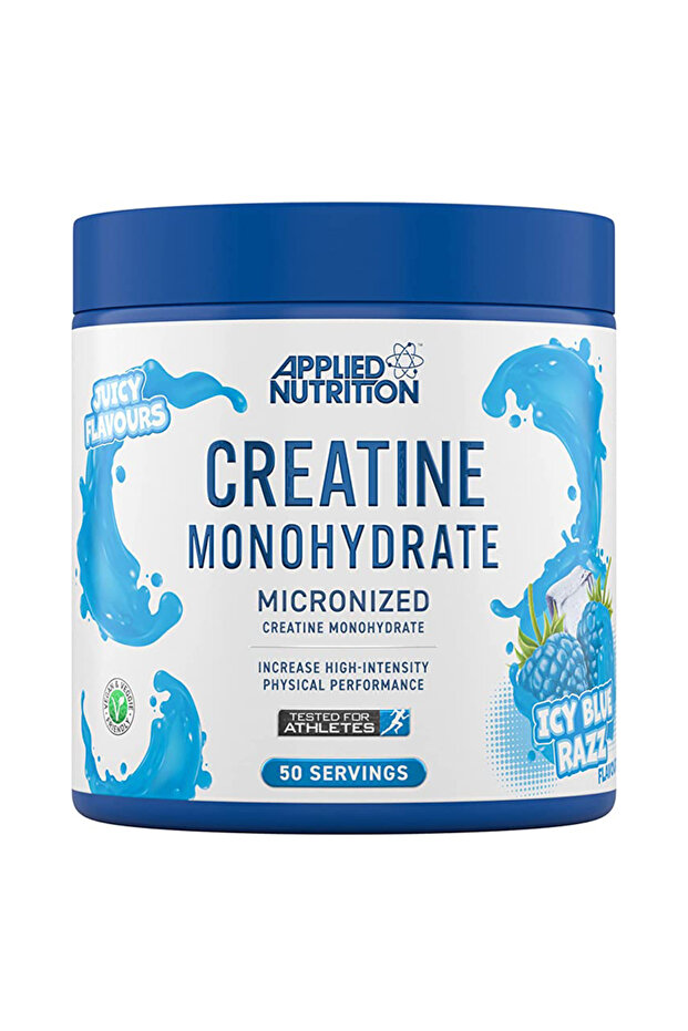 Creatine Monohydrate Micronized Powder with Flavour, (250g - 50 Servings) (Icy Blue Raz)