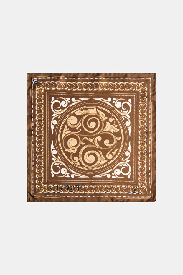 BEJ- HAKİ İPEK MENDİL - 1