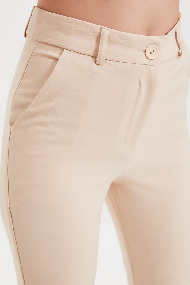Taş Basic Cigarette Dar Paça Dokuma Kumaş Pantolon TWOSS19ST0038 - 4