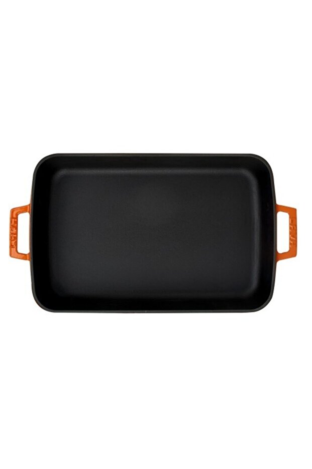 صينية صب مستطيلة باللون البرتقالي مقاس 26 × 40 سم - 3