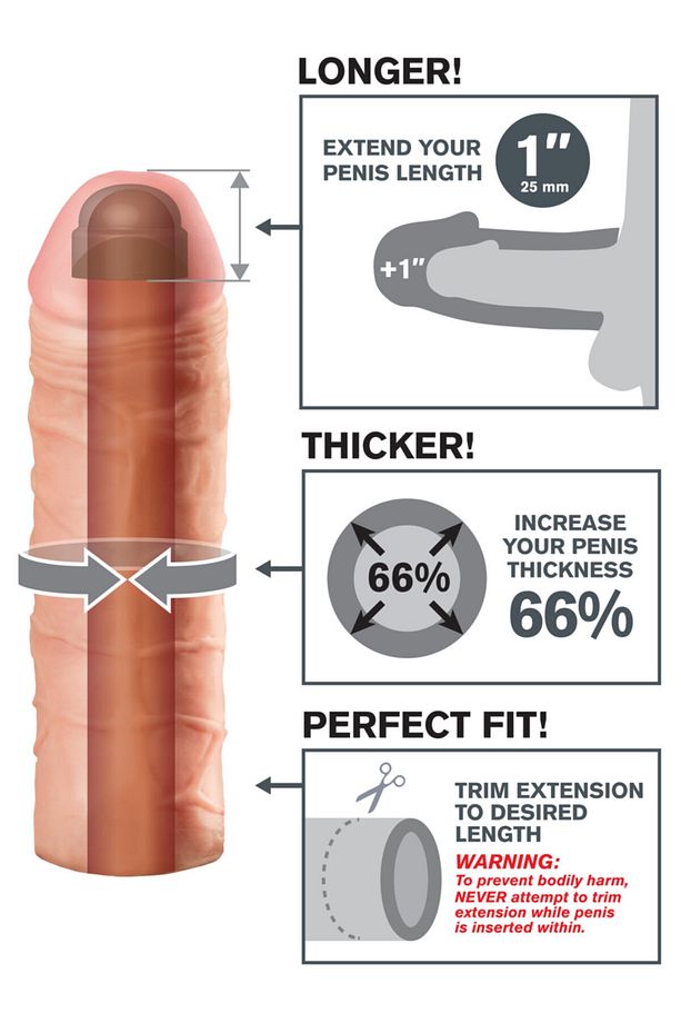 Fantasy X-tensions Mega 1 Ultra Lüks Et Dokulu Penis Kılıfı - 2