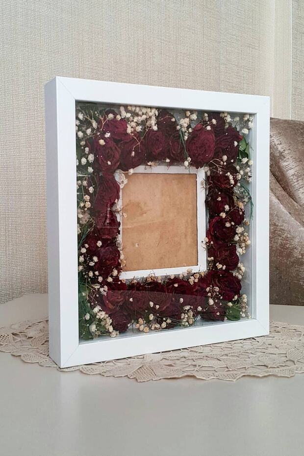 Hkm Ticaret 25x25 Cm Memory Frame with Photo Section - Design Your Special Day Flowers Yourself!