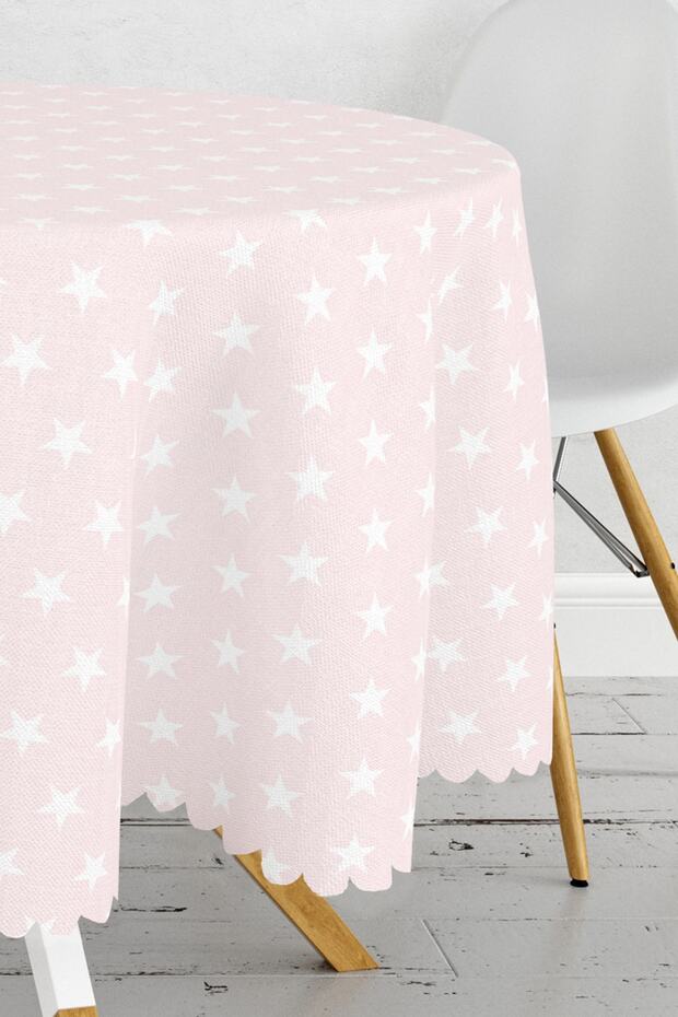 Star Patterned Digital Printed Round Tablecloth - Diameter 140cm - 3