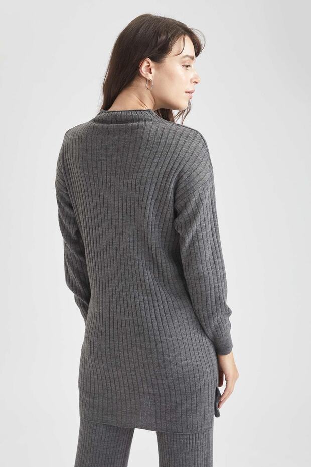 Regular Fit Balıkçı Yaka Triko Tunik - 7