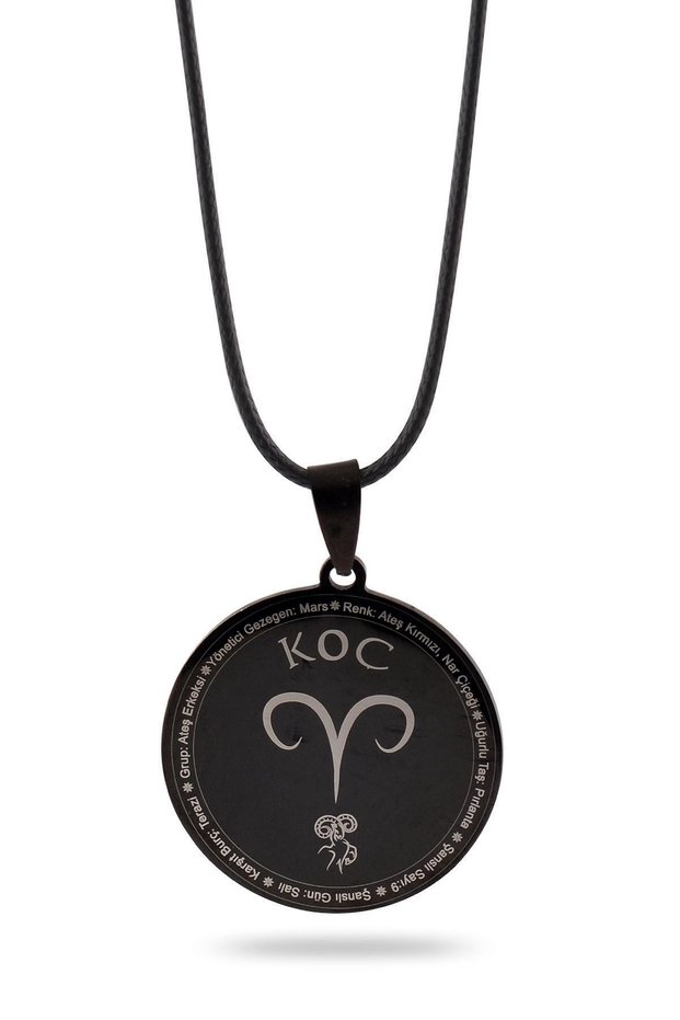 Aries Zodiac Necklace Women Men Steel Leather Necklace Cklkocburcu-syh