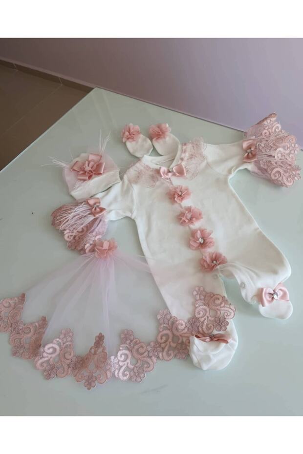 Pink Lace Baby Rompers