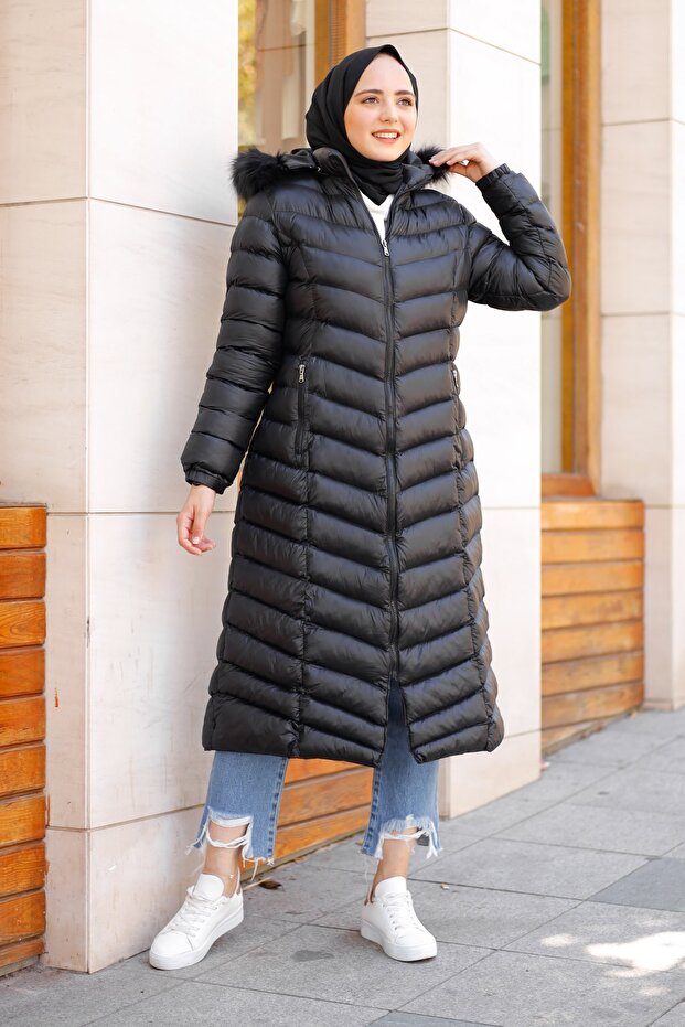 4034-1 Long Padded Puffer Jacket - 1