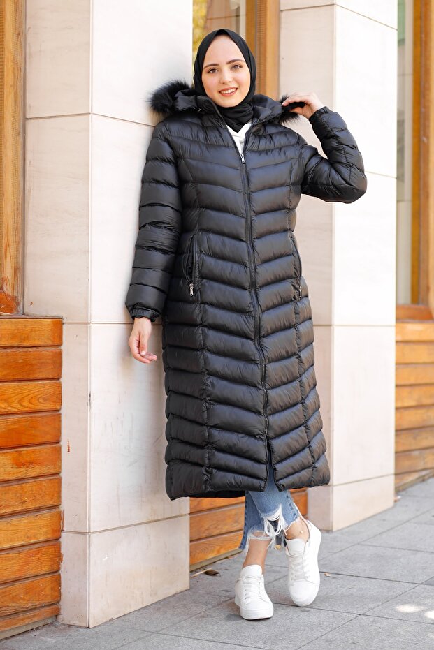 4034-1 Long Padded Puffer Jacket - 5