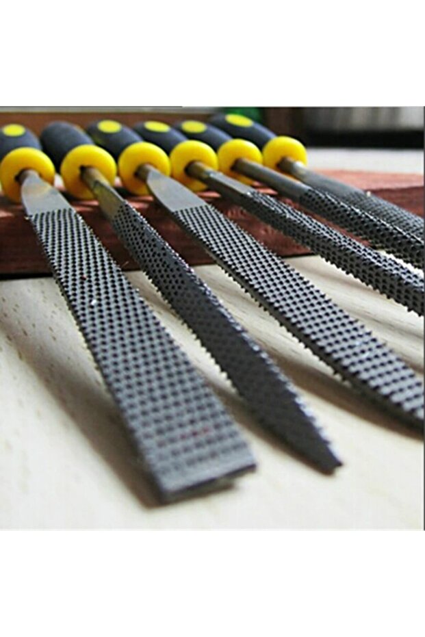 Mini Törpü Eğe Seti Plastik Saplı 14cm Ahşap Için Törpü 6 Parçalı Karbon Ege Takımı - 2