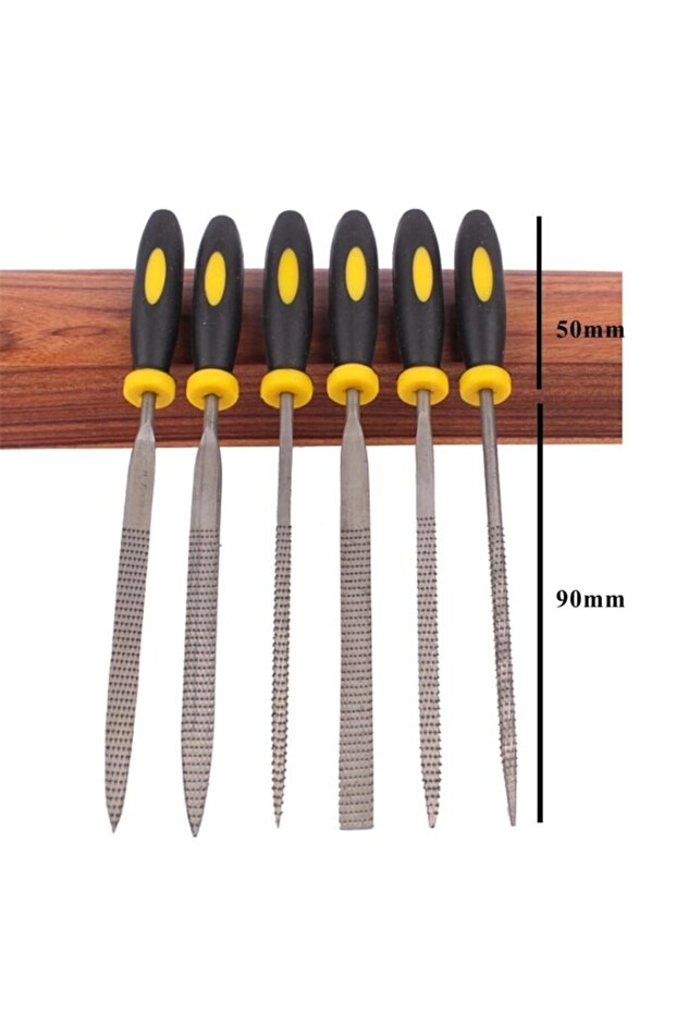 Mini Törpü Eğe Seti Plastik Saplı 14cm Ahşap Için Törpü 6 Parçalı Karbon Ege Takımı - 4