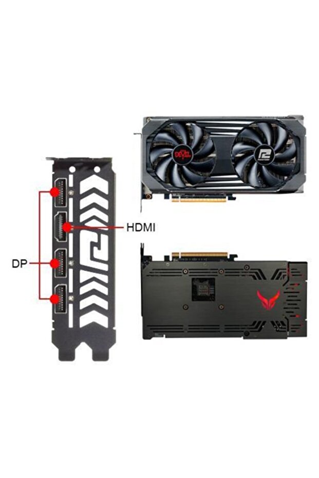 Amd Radeon Rx 6600 Xt Red Devil Axrx 6600xt 8gbd6-3dhe/oc 8 Gb Gddr6 128 Bit Ekran Kartı - 3