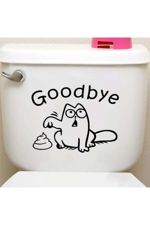 Goodbye Toilet Seat Bathroom Sticker Black 23*18
