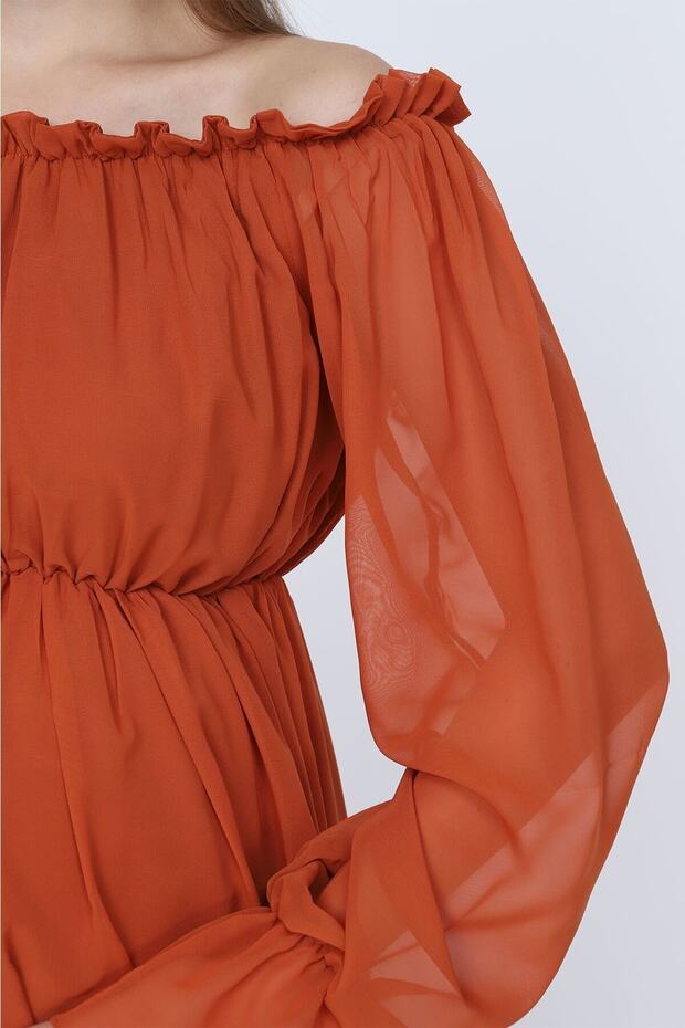 Kiremit Dökümlü Hamile Elbisesi - 3