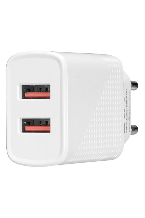 Sl-ec50 (sl-ec50t) 5v 2400ma Type-c Kablolu 2 Usb Çıkışlı Beyaz Ev Şarj Adaptörü - 3