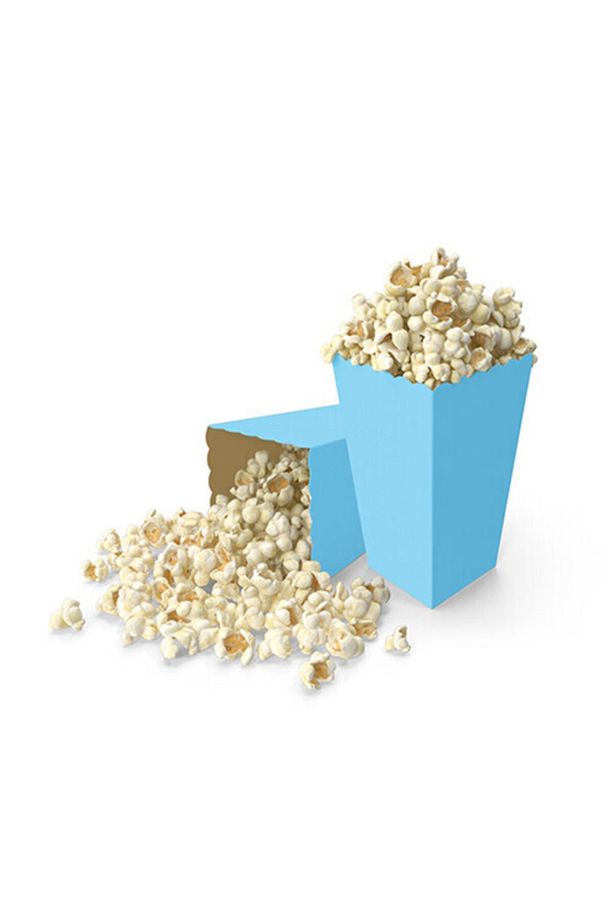 Mavi Karton Popcorn Mısır Cips Kutusu 8 Adet - 1