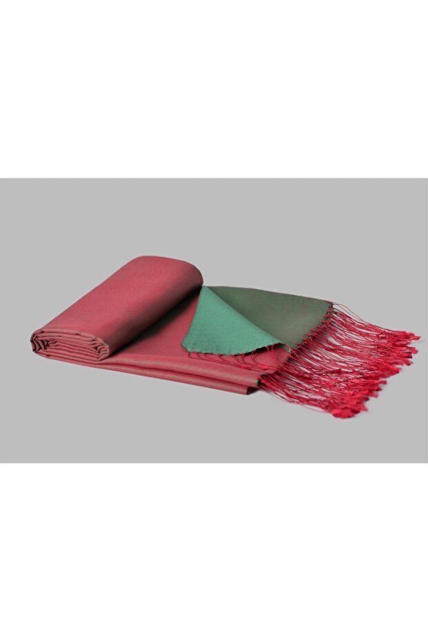 شال حرير 100% - أحمر نعناعي - 1
