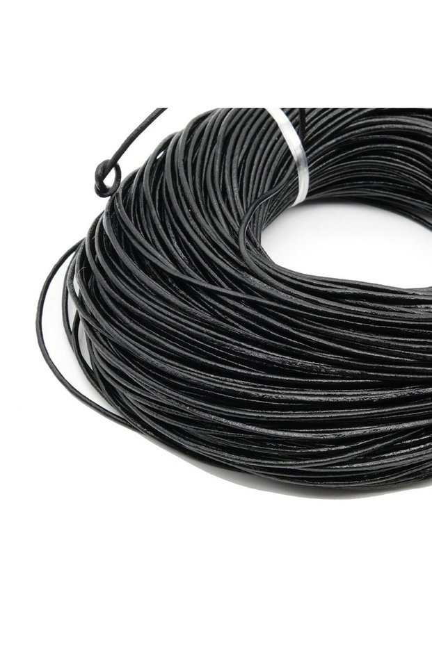 Bracelet and Hobby Genuine Snake Skin Leather Cord 2 mm 5 Meters Black