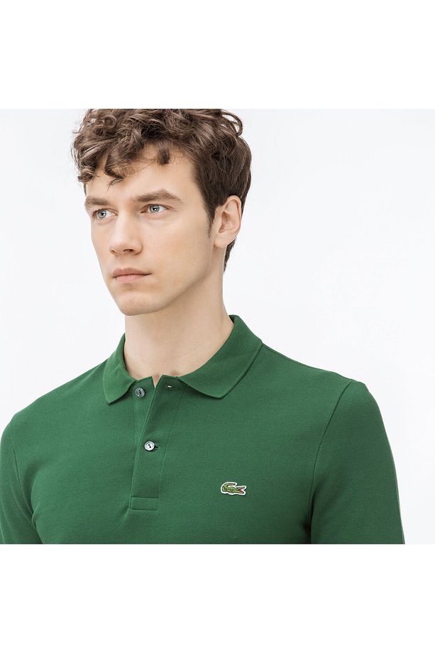 L.12.12 Erkek Slim Fit Uzun Kollu Yeşil Polo - 4