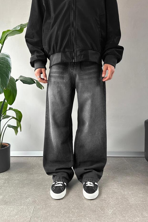 Basic Baggy Jean Siyah - 1